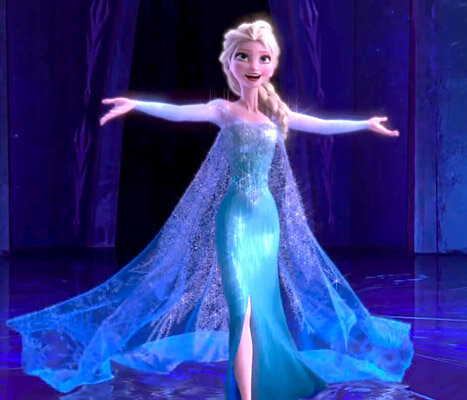 Elsa singing “Let It Go” in Frozen