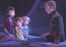 Queen Iduna, Anna, Elsa, and King Agnarr in Frozen II