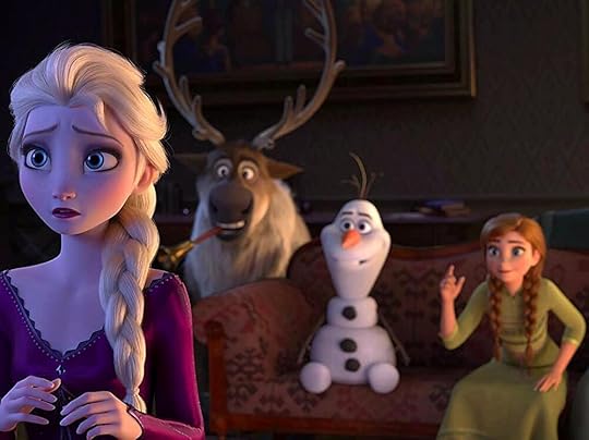 Elsa, Sven, Olaf, and Anna in Frozen II