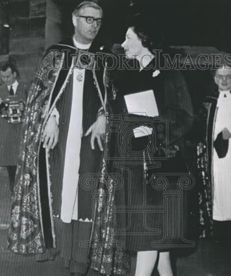 Dean Robin Woods with the Queen at a memorial service for President John F. Kennedy