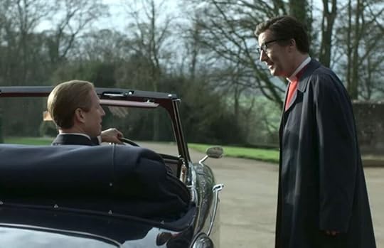 Tobias Menzies as Prince Philip with Tim McMullan as Dean Robin Woods in The Crown