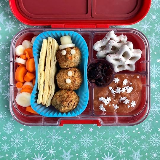 Meatball snowman bento box lunch