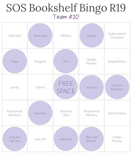 SOS book shelf bingo card