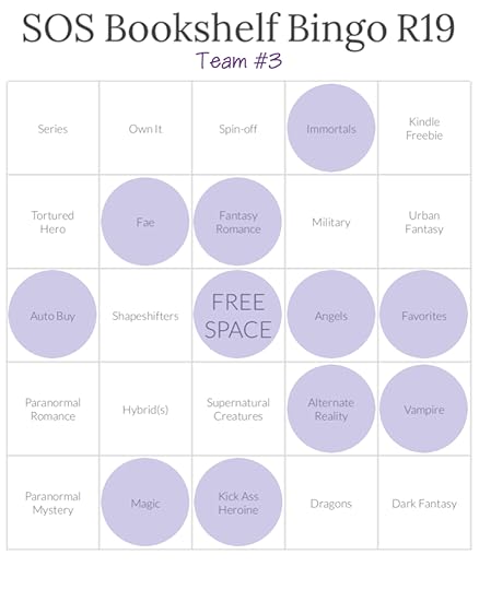 SOS book shelf bingo card
