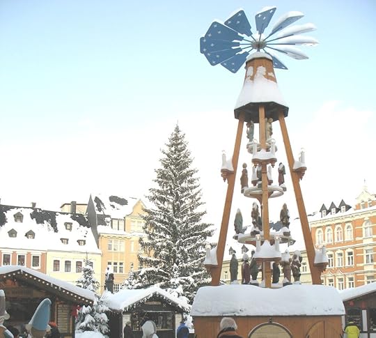 A giant Christmas pyramid