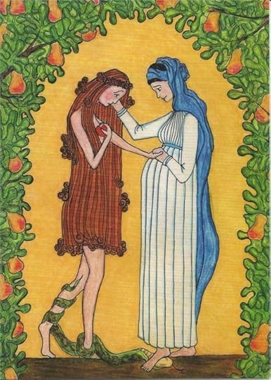 Mary and Eve made by a nun from Our Lady of Mississippi Abbey