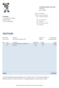 KOR factuur