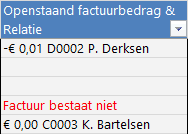 Foutmelding onbekende factuur