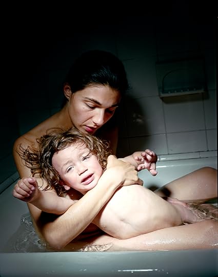 Elinor Carucci in bath with child