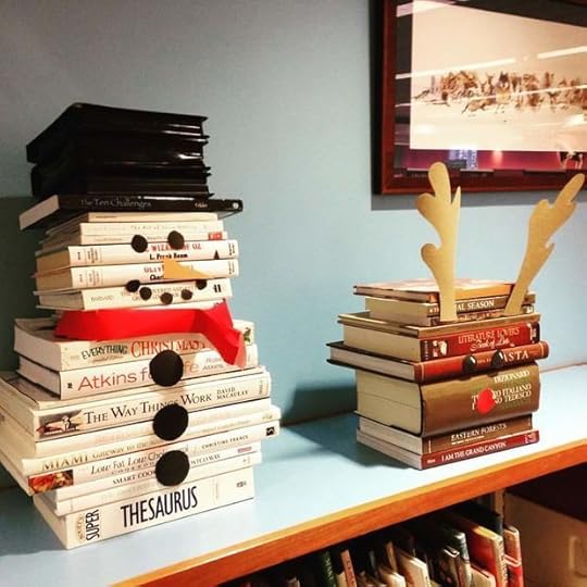 Snowman and Reindeer Book Art