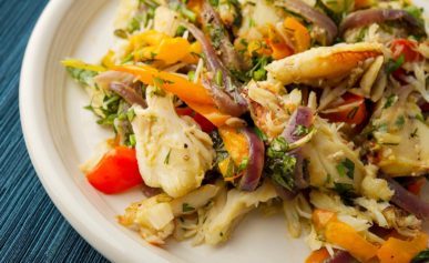 Crab salad with peppers