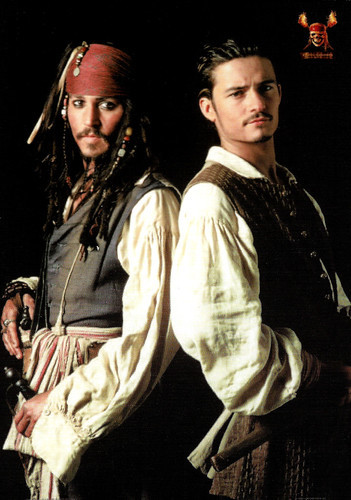Johnny Depp and Orlando Bloom in Pirates of the Caribbean - At World's End (2007)