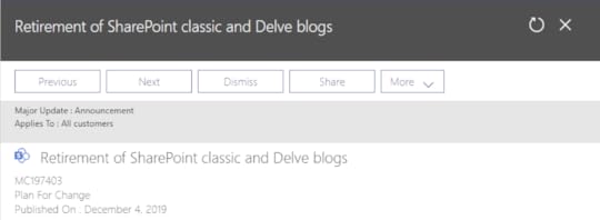 Classic SharePoint Blogs are Being Retired in SharePoint Online