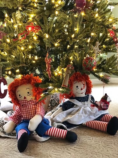 My Raggedy Ann and Andy Dolls my mom made me as a little girl always sit under our tree—for over 60 years! :)