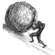 sisyphus rock up hill