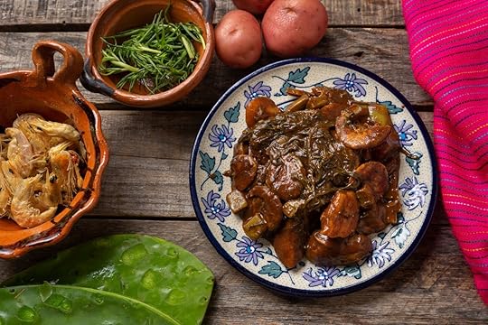 Traditional mexican rosemary with mole sauce