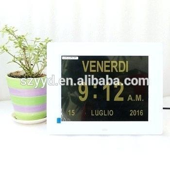 wall clock with date and day of week digital large time desk alarm 8 languages calendar nz