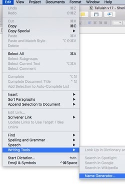 Scrivener Name Generator