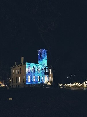 An unusual house in winter.