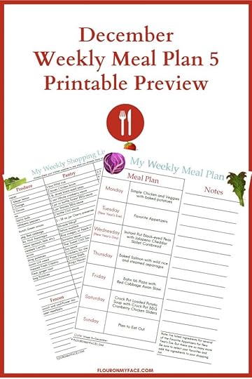 December Meal Plan Week 5 Printable Preview