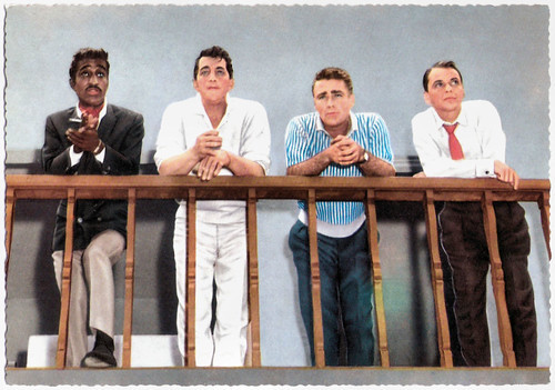 Sammy Davis Jr., Dean Martin, Peter Lawford and Frank Sinatra
