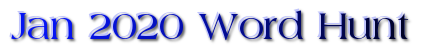 Jan 2020 Word Hunt