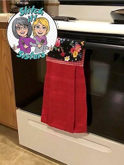 Stitch it! Sisters No-Hassle Kitchen Towel Topper Sewing Project S!S 106 by NZ Productions Towel on Stove