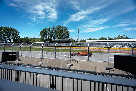 At the track.