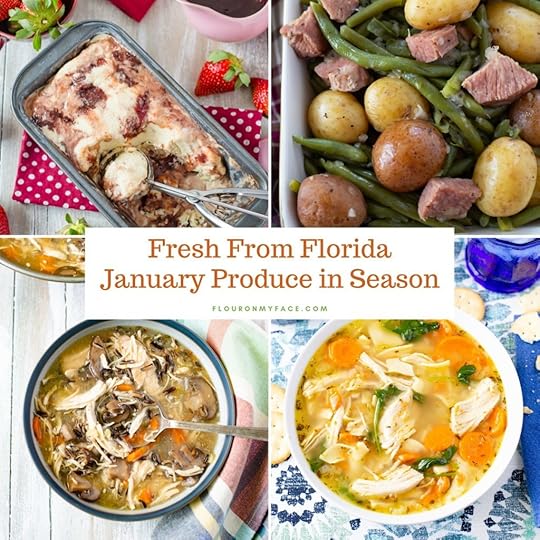 A list of January Fresh Florida Produce in season with the recipes you can make to use them.