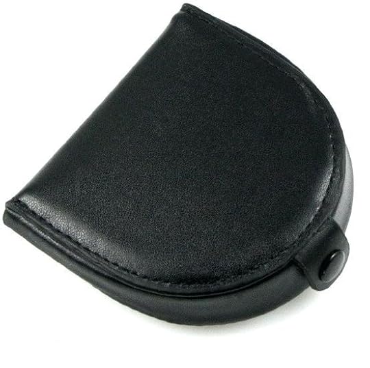 mens leather wallet with snap closure black horse shoe coin purse