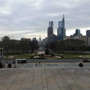 The Rocky view from the steps of the Philadelphia Museum of Art