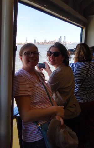 Susanna and Rachel on the Staten Island Ferry.