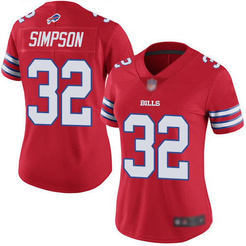 Women's O. J. Simpson Elite Red Jersey - Buffalo Bills Football #32 Rush Vapor Untouchable
