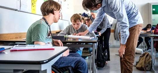 Ein Schüler im Rollstuhl an der inklusiven Sophie-Scholl Schule in Berlin.