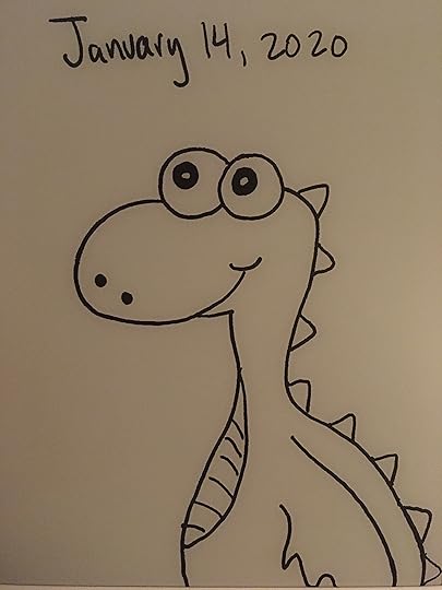 Cartoon dragon with big eyes 