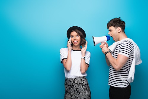 man and woman not communicating
