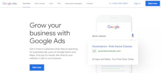 Google Ads homepage