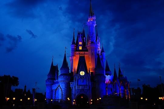 Disney castle at night