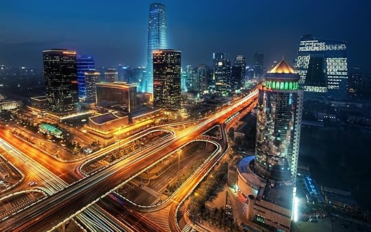 Beijing skyscrapers and lights