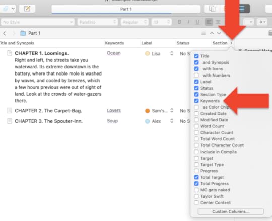 Scrivener Keywords