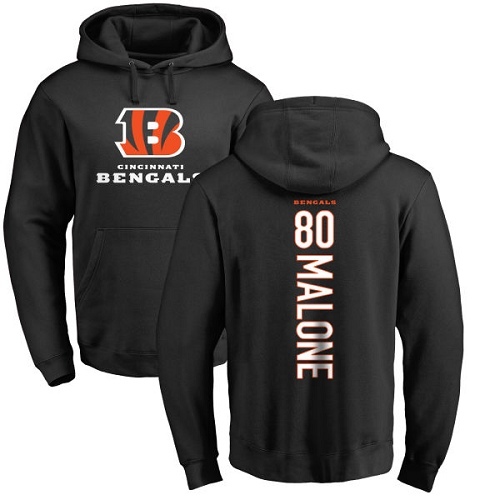 Josh Malone Black Backer - Cincinnati Bengals Football #80 Pullover Hoodie