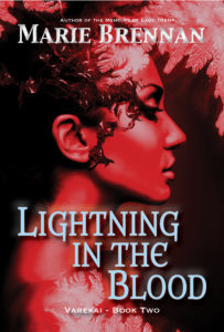 cover art for LIGHTNING IN THE BLOOD by Marie Brennan
