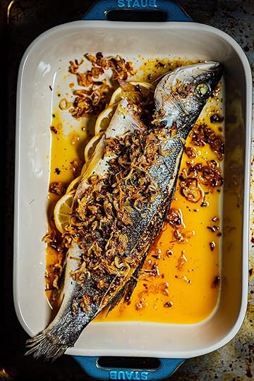 baked branzino in mustard oil | Nik Sharma