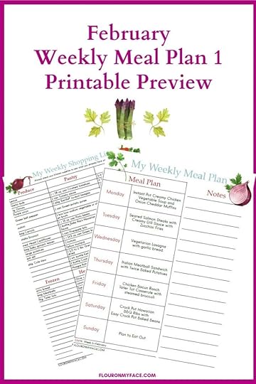 February Meal Plan 1 printable preview