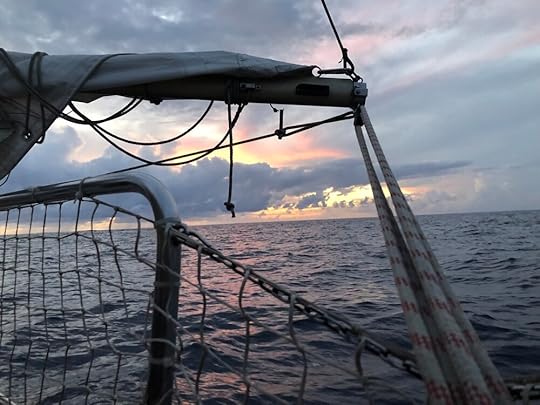 Sunrise at Sea on Sailboat