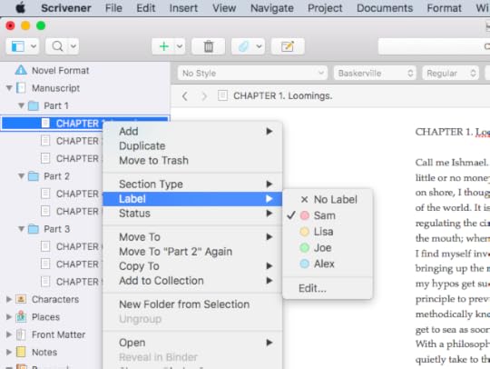 Scrivener Timeline