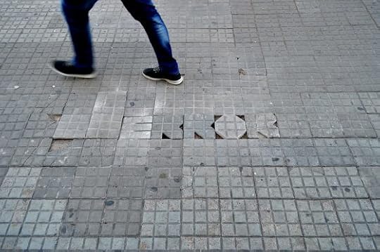 Person walking away from an error which needs to be addressed