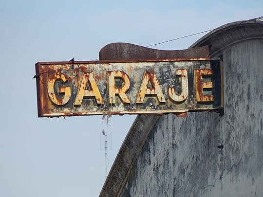 Garage, Poster, Sign, Mold, Montevideo, text, old, abandoned, run-down, weathered | Lis'Anne Harris
