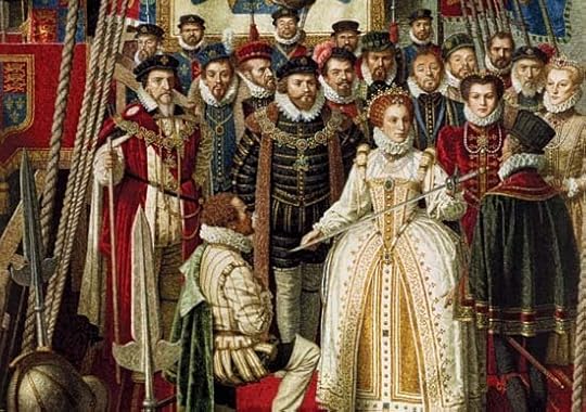 Elizabeth I, Francis Drake, and some of her court. Jean-Leon Huens—National Geographic/Heritage-Images