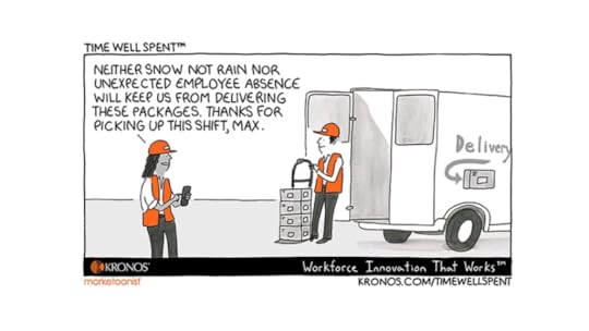 Kronos Time Well Spent cartoon showing the importance of good customer service